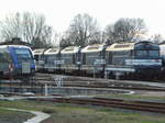 SNCF BB-67603 und weitere 4 BB67400 abgestellt im Depot Strasbourg-Central.