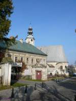 Miedzylesie(frher Mittelwalde in Schlesien): Schlo Mittelwalde und Pfarrkirche Corpus-Christi. 2011-11-18