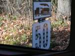 Kraliky: CD-Signalschild auf der Nebenbahn mit mit 2´D1-Lok; 2011-11-18