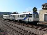 CFC X97051+XR9701 (Soul-CFC1989).
Zugeinfahrt in den Bahnhof.
CFC (Chemin de Fer de la Corse - korsische Eisenbahn)
2009-10-17 Calvi

