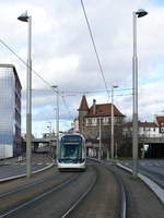 strasbourgstrassburg-kehl-tram/725209/cts-tram-2012-alstom-citadis-unterwegs-auf CTS Tram-2012 (Alstom Citadis) unterwegs auf der Linie A nach Lixenbuhl.
Auf der Eisenbahnbrcke befindet sich der Haltepunkt Krimmeri-Meinau.

2012-12-30 Strasbourg Krimmeri 
