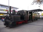 Tramfest Historischer Zug:    Lok MEG-46(ursprnglich SSB=Straburger Straenbahn Gesellschaft, EMBG-Grafenstaden 1897FNr4805)und Wagen MEG-45(SSB-Hauptwerkstatt 1909).