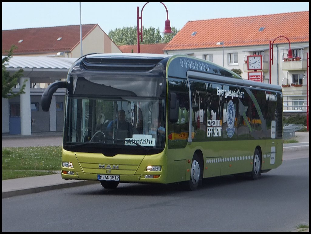 MAN Lion's City HYBRID aus M�nchen zum Test der RPNV auf R�gen in Bergen.