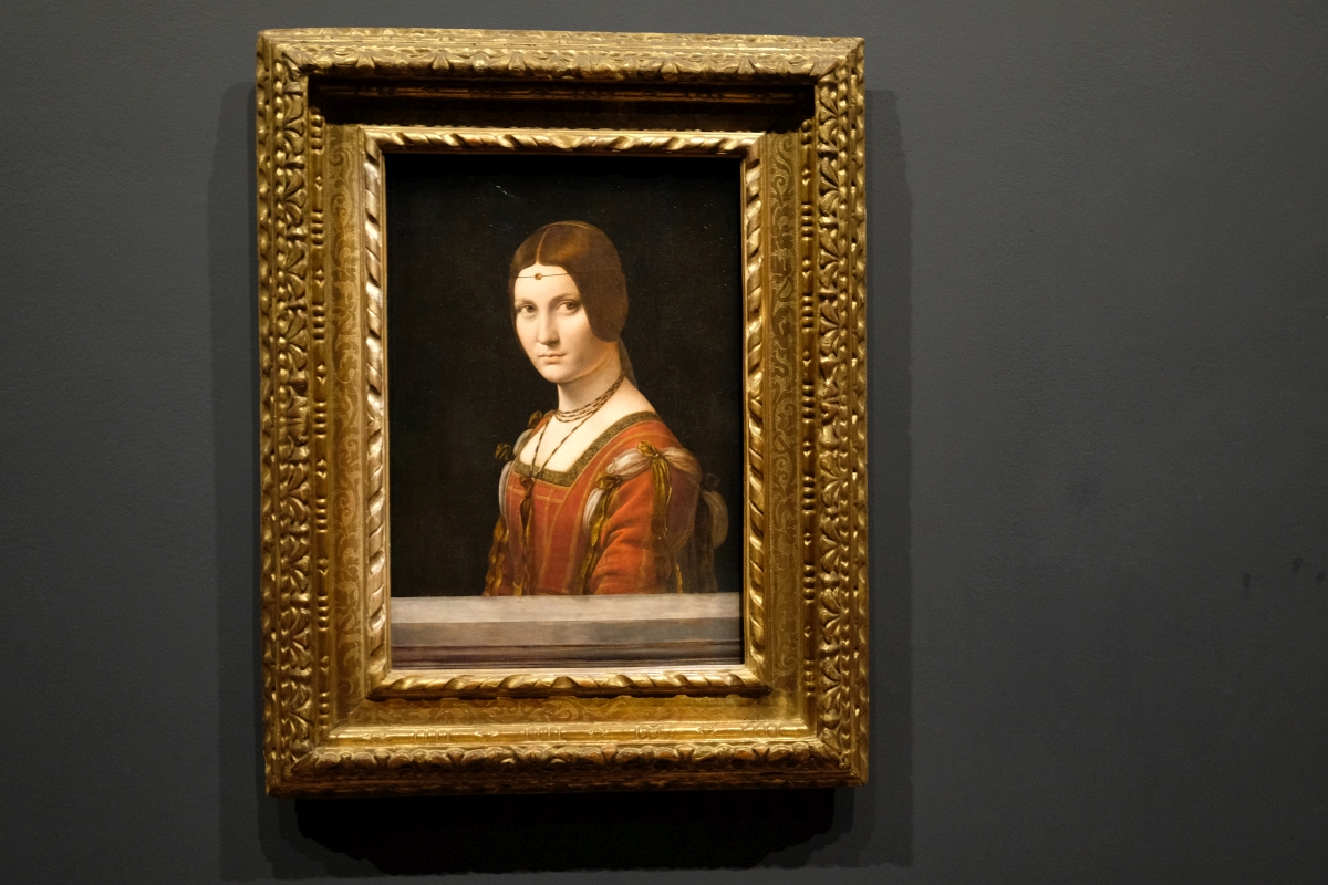 2020-02-23 631 Paris-Louvre Leonardo-da-Vinci-Ausstellung Bild=La Belle Ferronnière (Da-Vinci um 1496)
