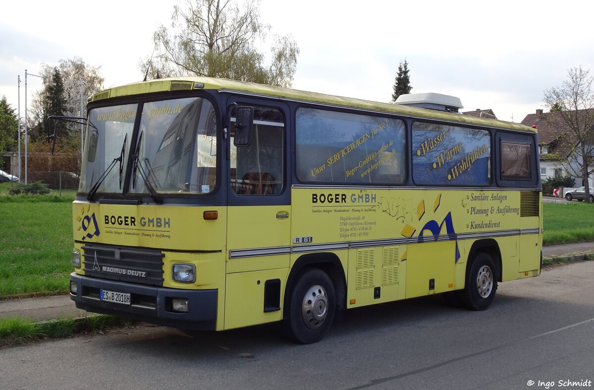 Boger Bad & Heizung aus Ostfildern | Servicewagen | ES-B 2018H | Magirus Deutz R 81 | 02.04.2017 in Ostfildern