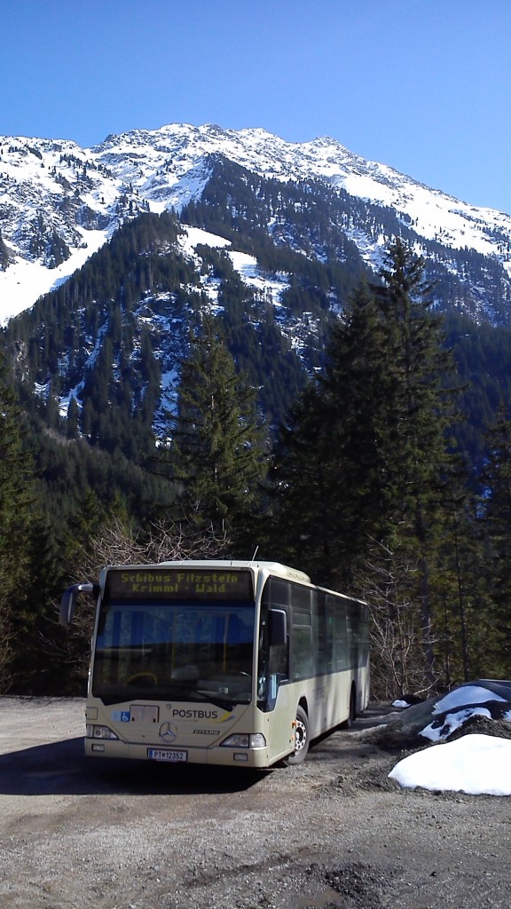 Ein Mercedes Citaro der �BB Postbus als Zillertal Arena Skibus. F�hrt kostenlos zwischen Hochkrimml (Filzstein) durch Krimml zum Wald im Pinzgau. Depot beim Krimmler Wasserf�lle
29/3/2014