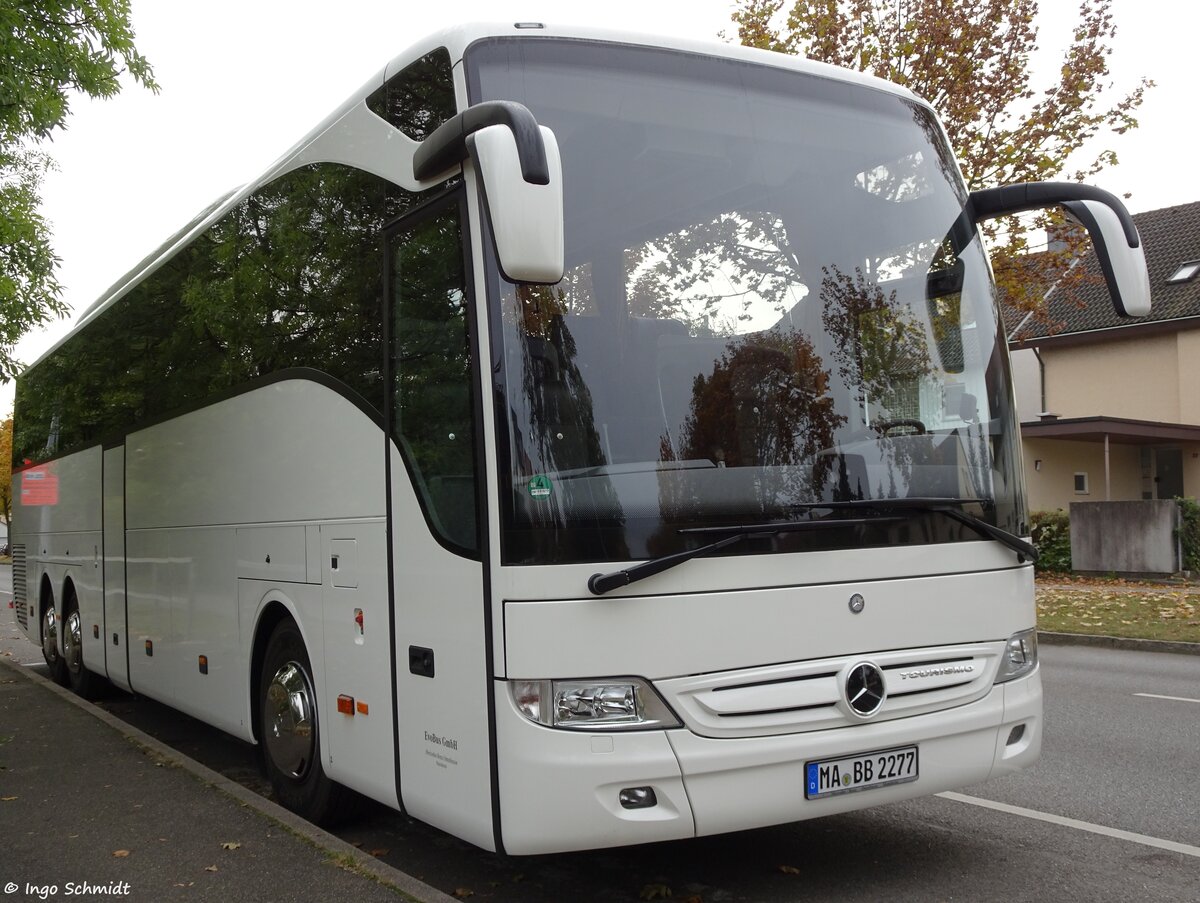 EvoBus - Daimler Buses Service Center Mannheim | Leihgabe an Briem Omnibusverkehr aus Filderstadt | MA-BB 2277 | Mercedes-Benz Tourismo II RHD M | 17.10.2016 in Filderstadt