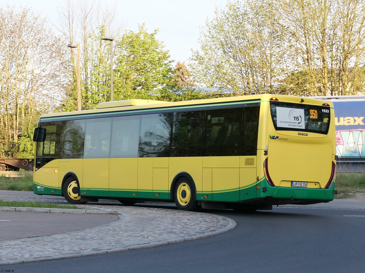 Iveco Crossway der Verkehrsgesellschaft Ludwigslust-Parchim mbH in Plau am See.