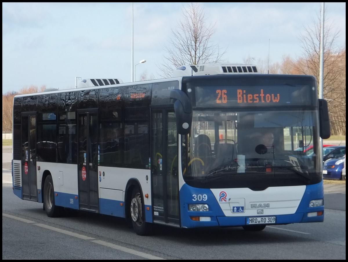 MAN Lion's City der Rostocker Stra�enbahn AG in Rostock.