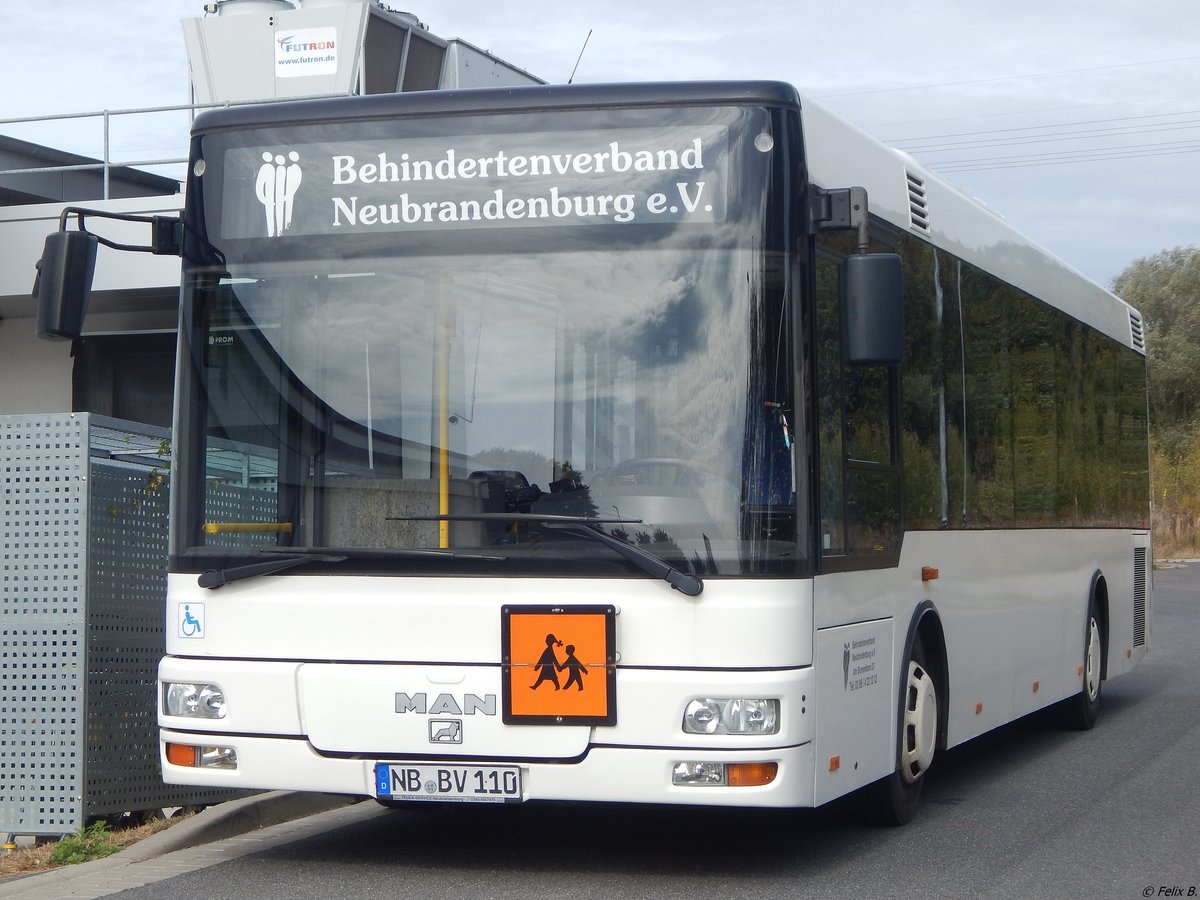 MAN Niederflurbus 2. Generation/Göppel vom Behindertenverband Neubrandenburg in Neubrandenburg.