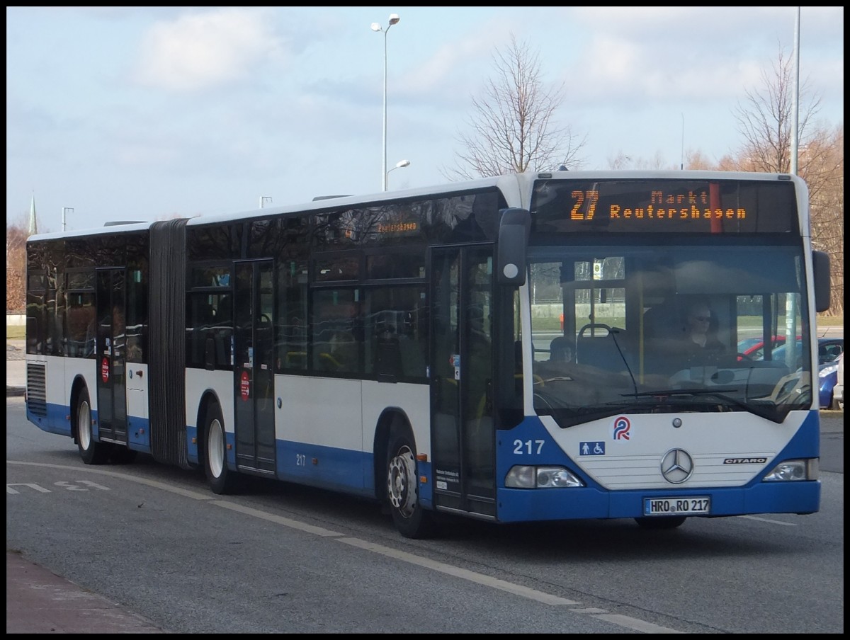 Mercedes Citaro I der Rostocker Stra�enbahn AG in Rostock.
