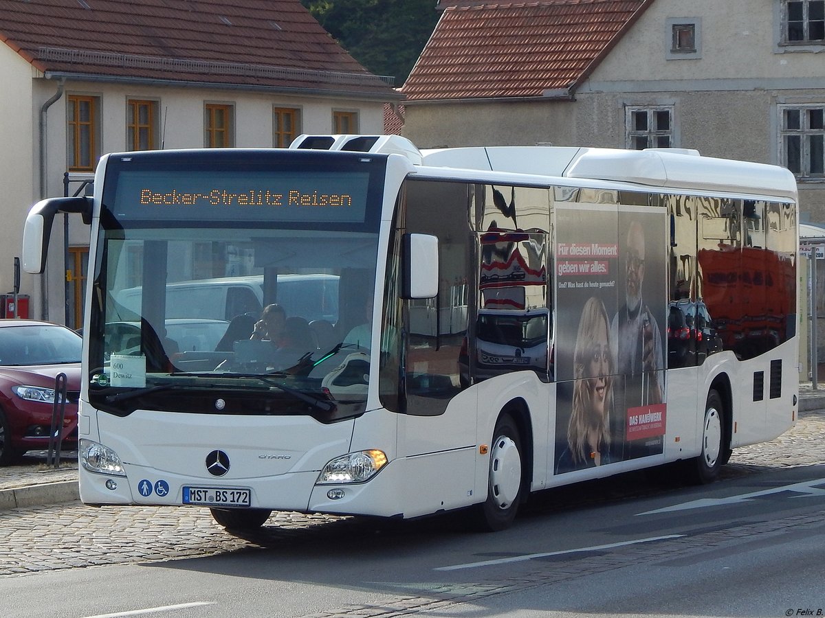 Mercedes Citaro III von Becker-Strelitz Reisen aus Deutschland in Burg Stargard.