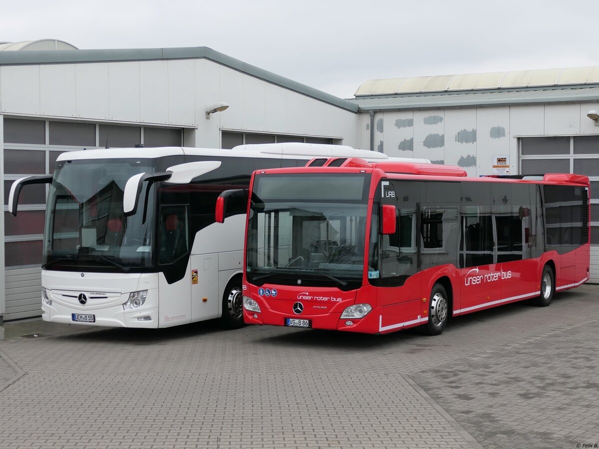 Mercedes Tourismo und Mercedes Citaro III von URB aus Deutschland in Ueckermünde. 