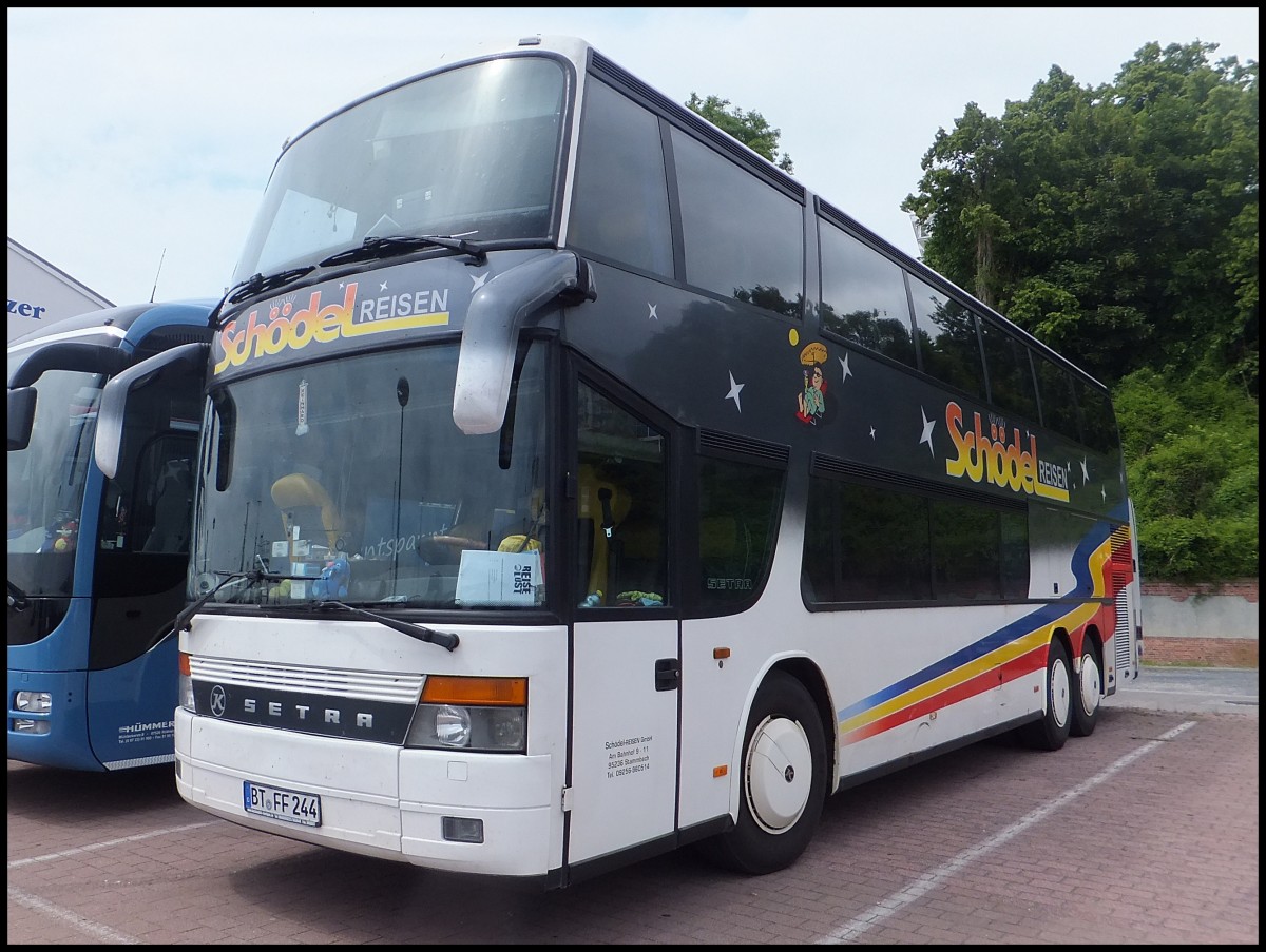 Setra 328 DT von Sch�del-Reisen (ex Eurobus ch) aus Deutschland im Stadthafen Sassnitz.