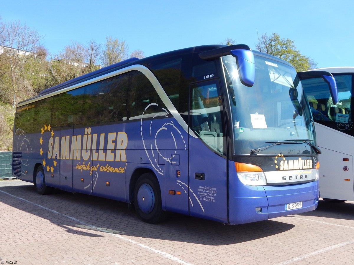 Setra 415 HD von Sammüller aus Deutschland im Stadthafen Sassnitz.