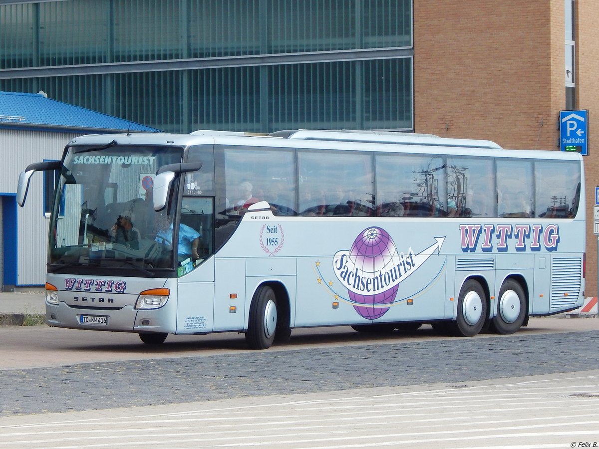 Setra 416 GT-HD von Wittig aus Deutschland im Stadthafen Sassnitz.