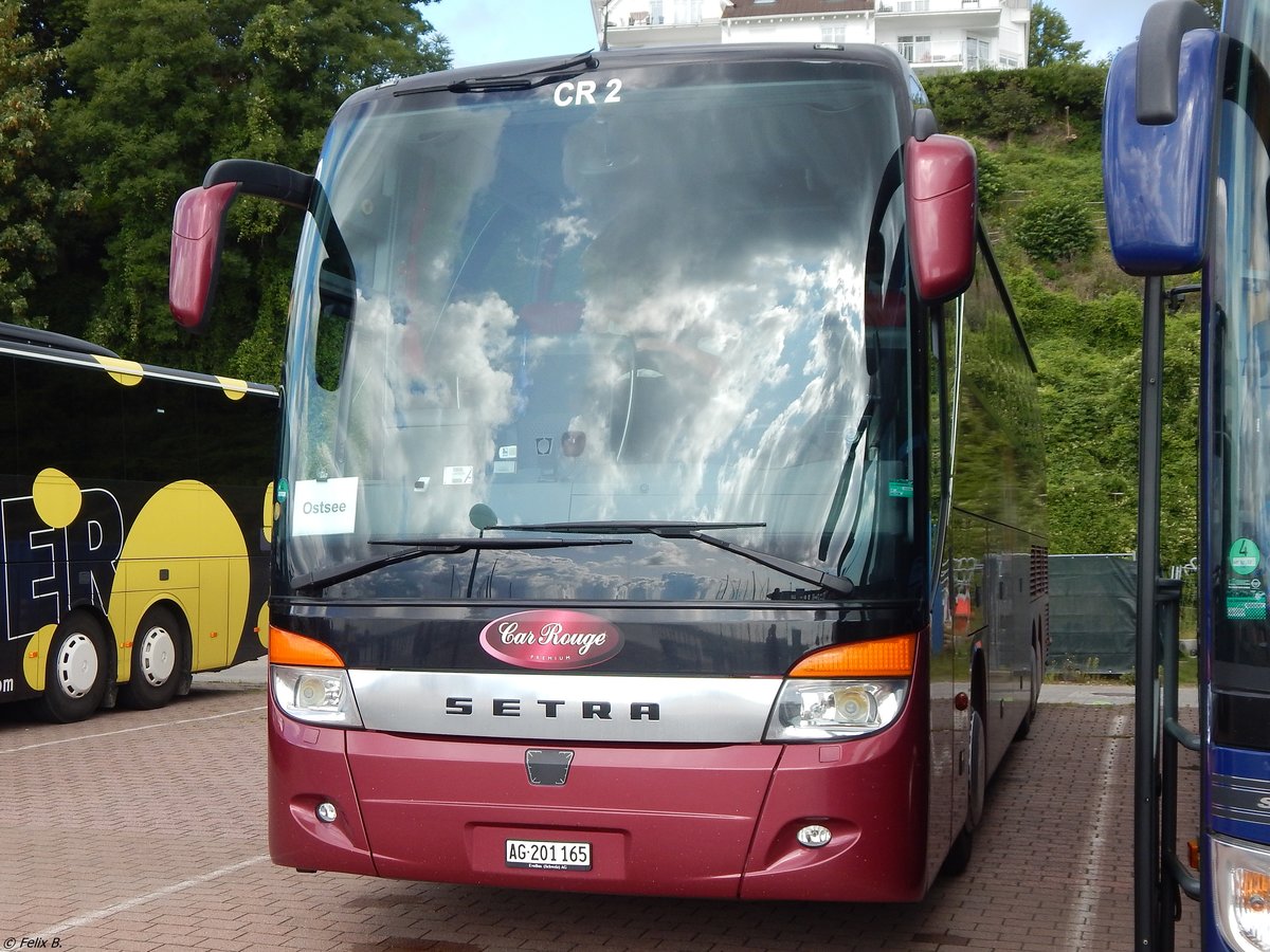 Setra 416 HDH von Car Rouge aus der Schweiz im Stadthafen Sassnitz. 