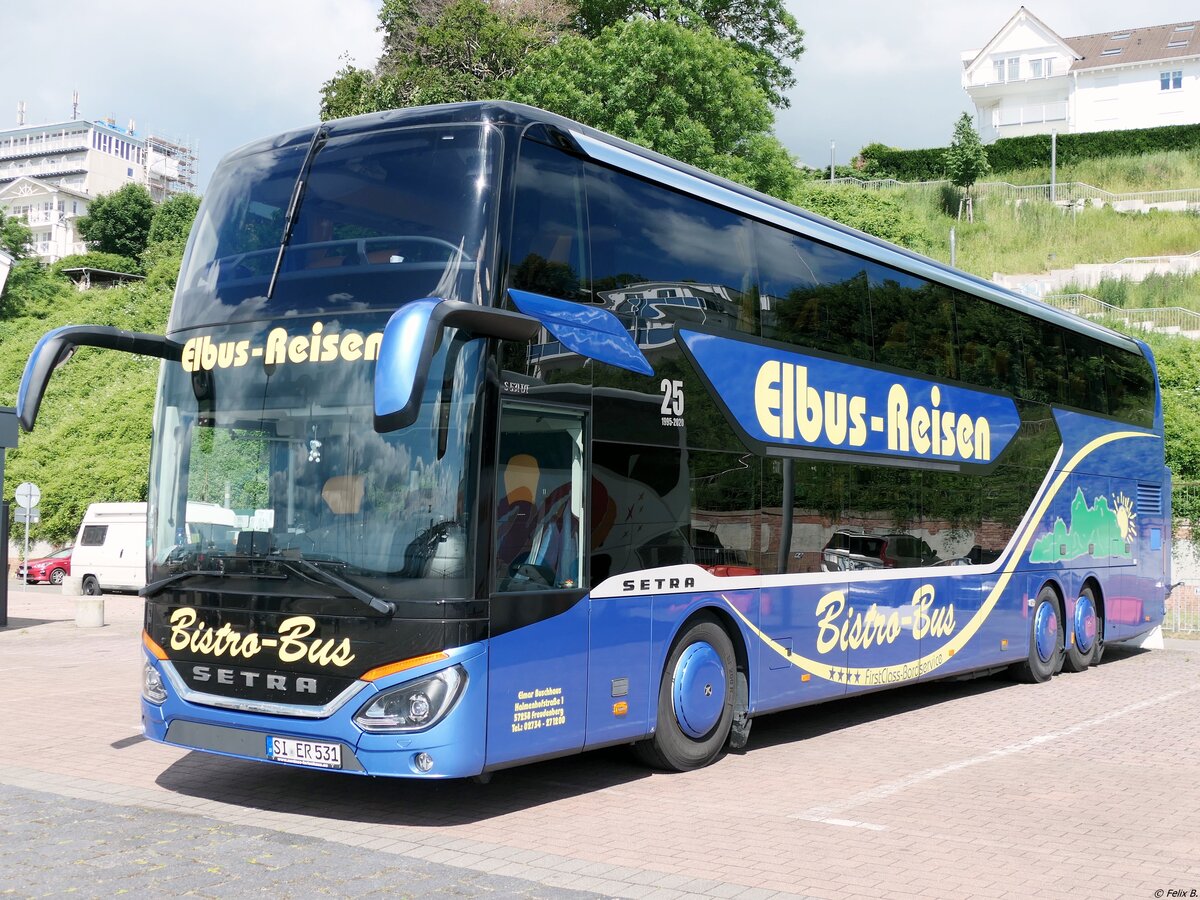 Setra 531 DT von Elbus-Reise naus Deutschland im Stadthafen Sassnitz.