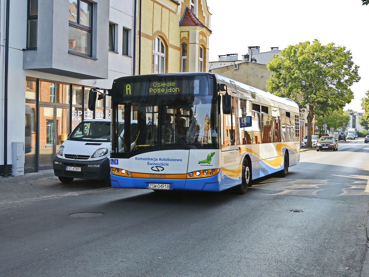 Stadtbus Solaris Urbino 12 in Swinem�nde am 31. August 2019.