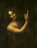 2020-02-23 742 Paris-Louvre Leonardo-da-Vinci-Ausstellung Bild=Johannes der Täufer=San Giovanni Battista=Saint Jean Baptiste (Da-Vinci um 1513)