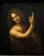 2020-02-23 741b Paris-Louvre Leonardo-da-Vinci-Ausstellung Bild=Johannes der Täufer=San Giovanni Battista=Saint Jean Baptiste (Da-Vinci um 1513)