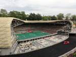 Mannschaftsbus von Bayern M�nchen vor der Allianz Arena im Legoland G�nzburg,7.8.2013.