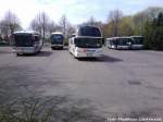 Am 2.5.13 stehen aufm Stralsunder Busbahnhof 2x KVG 1x M�ller Reisen 1x Bendel & 1x Ehrmann Reisen