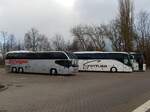 Neoplan Cityliner von Schelges und Setra 517 HD von Gottlieb und VDL Futura von Pütz Reisen aus Deutschland in Waren.
