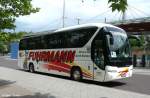 Reisebus Neoplan Tourliner, Reisedienst Fuhrmann aus Rennau, fotografiert am ZOB Magdeburg (Zentraler Omnibusbahnhof) am 23.6.2012 --> Der Bus war an diesem Tag als Schienenersatzverkehr f�r den HEX