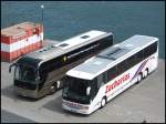 MAN Lion's Coach von Gei�ler-Reisen aus Deutschland und Setra 417 GT-HD von Zacharias aus Deutschland im Stadthafen Sassnitz.