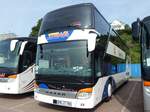 Setra 431 DT von Stewa aus Deutschland im Stadthafen Sassnitz.