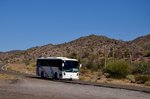 Volvo Bus f�r Touristen auf der Route Nr.1 in der Baja California Sur in Mexico gesehen,M�rz 2016