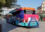 Infobus der Konrad-Adenauer-Stiftung steht auf den Universit�tsplatz in Fulda, 08-2020
