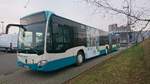 ......der Citaro NB SW 596 hat auch schon ne weile sein Traffic Board f�r einen Pflegedienst (Wilma) in der Stadt (Dezember 2017)