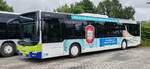 MAN Lion`s City, als Werbetr�ger f�r das Klinikum MEININGEN, steht im Juli 2024 in Fladungen