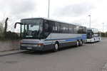 Setra 319 UL der Firma Ostseewindreisen und MAN Niederflurbus 3.Generation(Lion's City)abgestellt am 23.04.2016 in H�he Rostock Hauptbahnhof/S�d