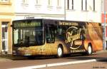 MAN Stadtbus mit Werbung f�r Feinb�ckerei Salzwedel, fotografiert am Rheineplatz in Bernburg am 23.5.2011