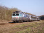 SNCF-CC72177 fhrt mit Intercit 1548 (Belfort 16:48 - Paris-Est 20:46) nach Paris. Die Grodiesel verabschieden sich aktuell von der franzsischen Ligne 4, der Ostbahn Paris-Belfort(-Mulhouse). Sie werden durch IC-Triebzge ersetzt. 25.03.2017 Genevreuille-Gare