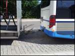 Die Kuplung zwischen H�nger und Setra 415 NF der Kraftverkehrsgesellschaft mbH Ribnitz-Damgarten in Ribnitz-Damgarten.