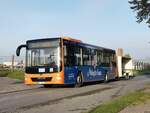 MAN Lion's City LE � der MVVG mit Anh�nger in R�bel.